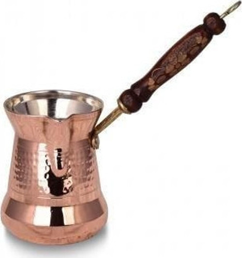 Sultan Cezve 2 No Kalın Ahşap Kulp 3 Fincan Makine Dövme Kırmızı Turna1251-1
