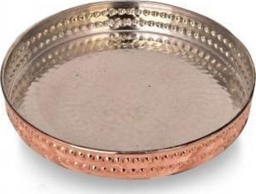 Sultani Yuvarlak Fırın Tepsisi 36 Cm El Dövme Kırmızı Turna4854-1