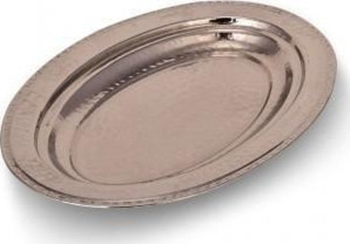 Piyade İskender Kebap Kayık Sunum Tabağı 30 Cm El Dövme Nikel Turna4417-2