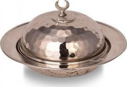 Saka Yuvarlak Lokumluk 11 Cm El Dövme Nikel Turna5809-2