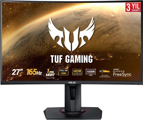 Vg27Vq Tuf Gaming 165 Hz 1 Ms Monitor Curved Oyuncu Siyah