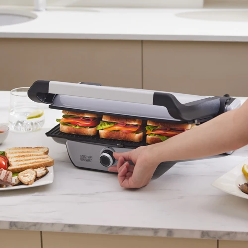 Gastro Diamond Antibakteriyel Döküm Tost Makinesi Cool Gray 6 Dilim Kapasiteli
