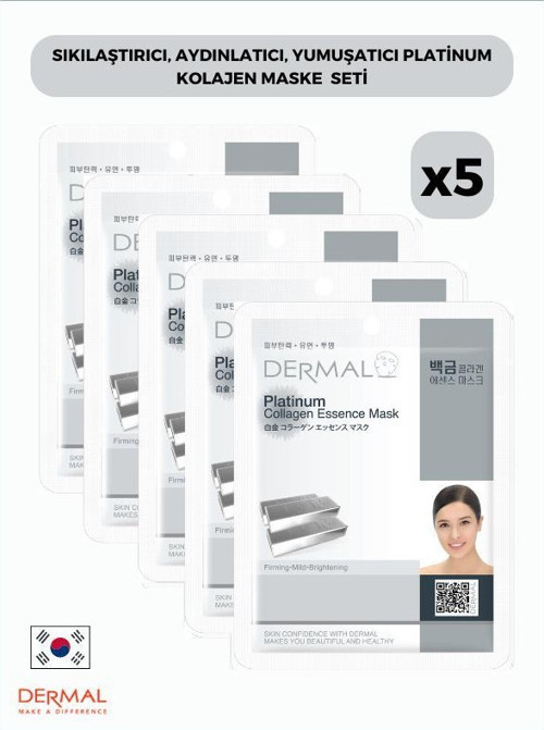 Sıkılaştırıcı, Aydınlatıcı, Yumuşatıcı Platinum Kollajen Maske 23 Gr 5 Adet