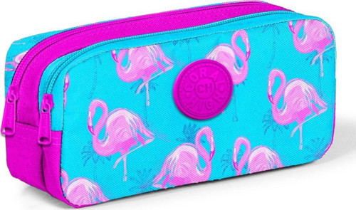 Kids İki Bölmeli Pembe Flamingo Baskılı Kalemlik - Kız