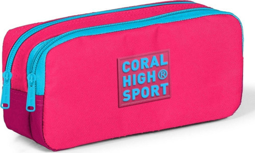 Sport Pembe-Kırmızı-Mavi Kalem Çantası - İki Gözlü