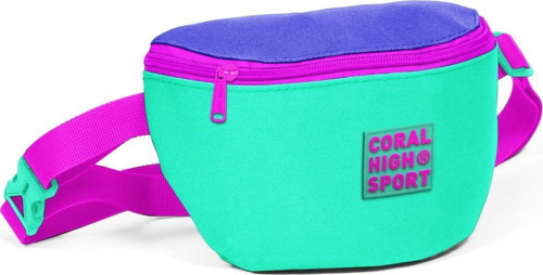 Sport Su Yeşili-Pembe İki Bölmeli Bel Çantası