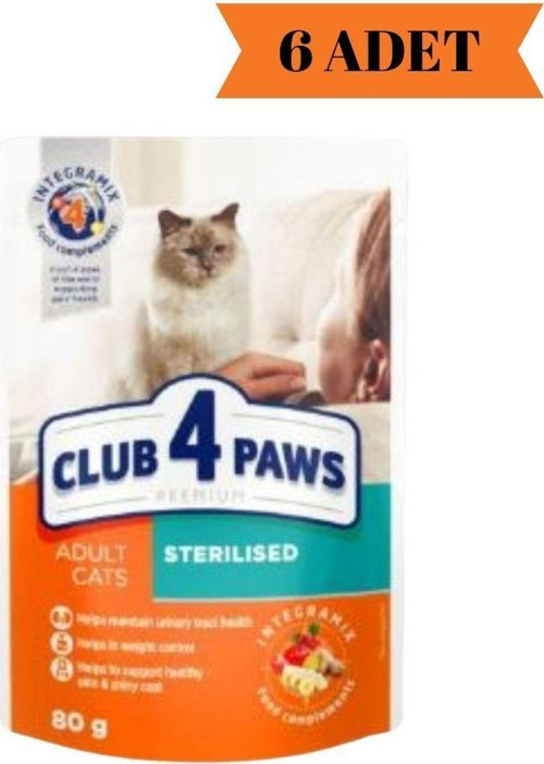Premium Tavuklu Pouch Kısırlaştırılmış Yetişkin Kedi Yaş Maması 80 Gr x 6 Adet