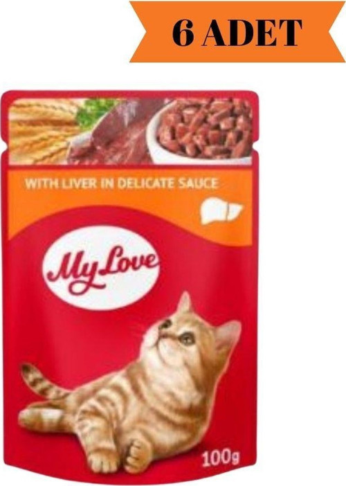 Sos İçinde Ciğerli Pouch Kedi Maması 100 Gr x 6 Adet