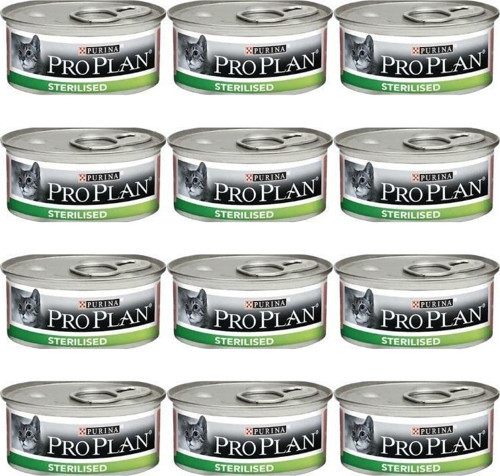 Somonlu ve Ton Balıklı Kısırlaştırılmış Kedi Konservesi 85gr x 12 Adet