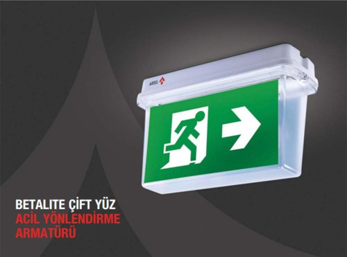Betalite AEB-03223-L Çift Yüzlü Acil Çıkış Yönlendirme Armatürü Sürekli ve Kesintide 180 Dak. Yanan 20xF LED