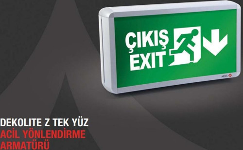 Dekolite Z Serisi Eko AE-3223-LE Acil Çıkış Yönlendirme Armatürü Sürekli ve Kesintide 180 Dak. Yanan 20xF LED