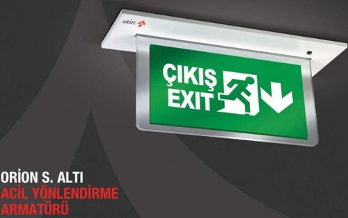 Orion AEB-24223-L Sıva Altı Acil Çıkış Yönlendirme Armatürü Şebekeden ve Kesintide 180 Dak. Yanan 8xF LED