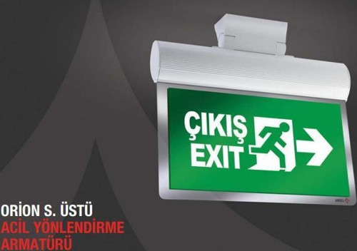 Orion AEB-60223-L Acil Çıkış Yönlendirme Armatürü Sürekli ve Kesintide 180 Dak. Yanan 700 Lümen Led