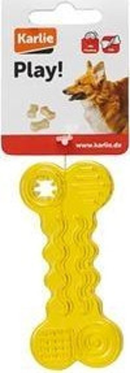 Karlıe Köpekler İçin KEMİK ŞEKLİNDE OYUNCAK Sarı 10x4x1,5