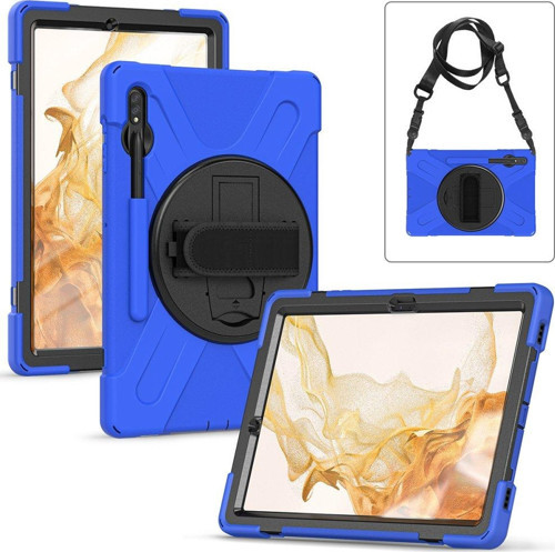 Samsung Galaxy Tab S8+ SM-X800 Kılıf Yatay Standlı ve Askılı Amazing Defender Zırh Özellikli Kılıf