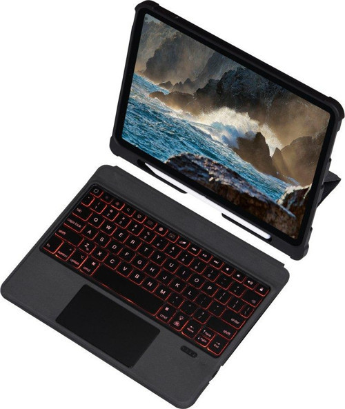 Apple iPad Pro 11 M2 2022 4.Nesil Kılıf inter Ledli Mousepadli 2in1 Işıklı Klavyeli Kılıf