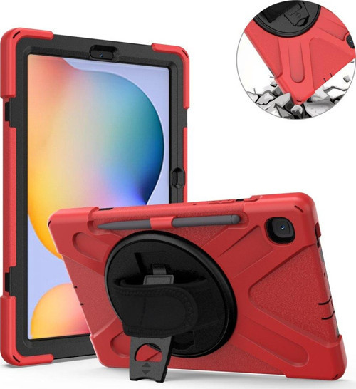 Samsung Galaxy Tab S6 Lite Yatay Standlı ve Askılı Military Amazing Defender Zırh Özellikli Kılıf
