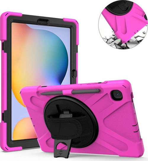 Samsung Galaxy Tab S6 Lite Yatay Standlı ve Askılı Military Amazing Defender Zırh Özellikli Kılıf
