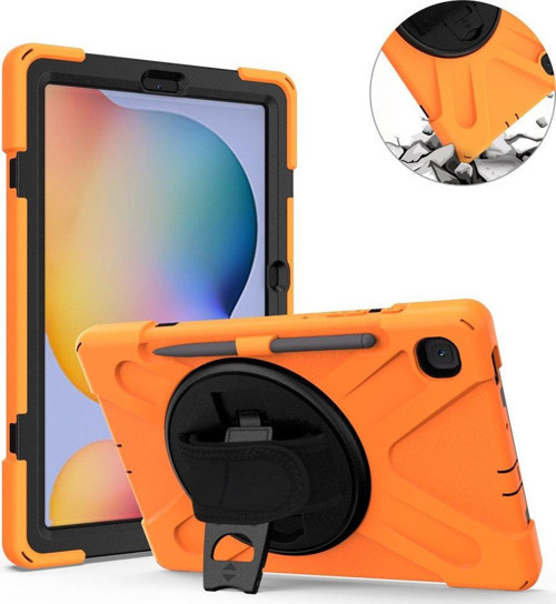 Samsung Galaxy Tab S6 Lite Yatay Standlı ve Askılı Military Amazing Defender Zırh Özellikli Kılıf