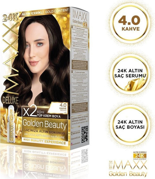 Golden 24K Altın Içerikli Saç Boyası 4.0 Kahve 2 Boyama