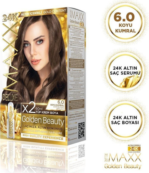 Golden 24K Altın Içerikli Saç Boyası 6.0 Koyu Kumral 2 Boyama