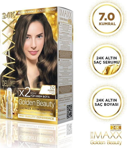 Golden 24K Altın Içerikli Saç Boyası 7.0 Kumral 2 Boyama