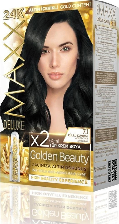 Golden 24K Altın Içerikli Saç Boyası 7.1 Küllü Kumral 2 Boyama