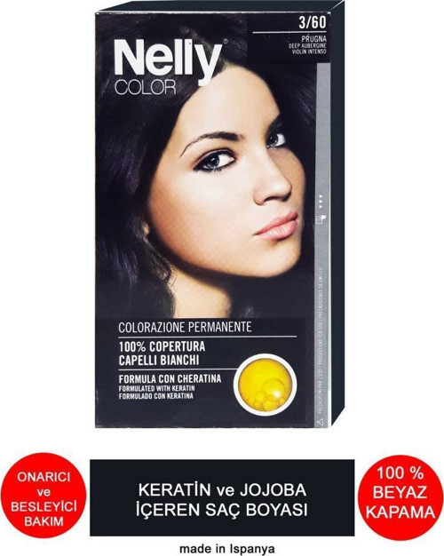 Jojoba ve Keratinli Saç Boyası 3.60 Patlıcan Moru