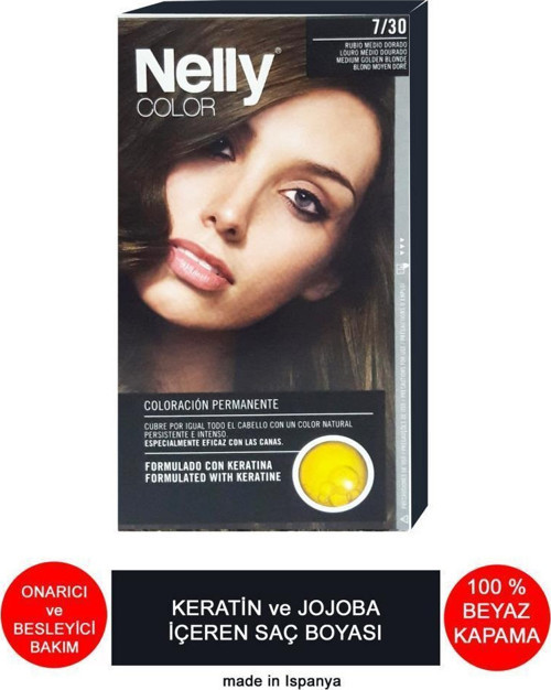 Jojoba ve Keratinli Saç Boyası 7.30 Orta Altın Sarı