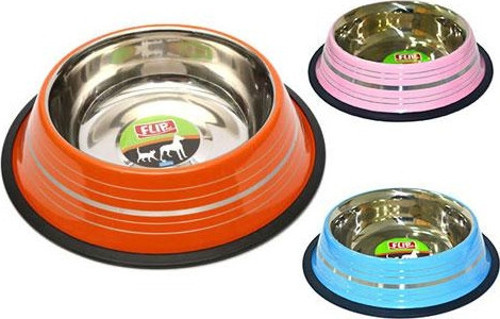 24 Oz. KE-3204PS Flip Renkli Şeritli Mama Kabı