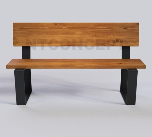 Doğal Ahşap Sırtlı Bank - ( Uzunluk 180 cm - Derinlik 40 cm - Yükseklik 83 cm )