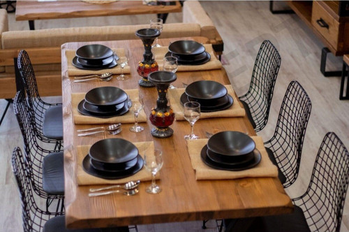Doğal Ahşap Yemek Masası ( 85 cm - 240 cm - h76 cm ) - Sadece Masa