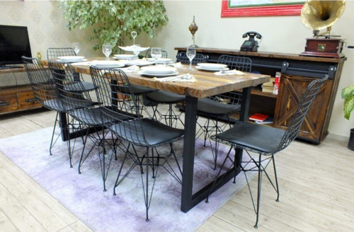 Doğal Ağaç Yemek Masası 60 cm 120 cm Masa