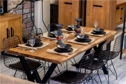 Masif Ağaç Yemek Masası Takımı - 85 cm - 150 cm Masa + 4 Adet Sandalye