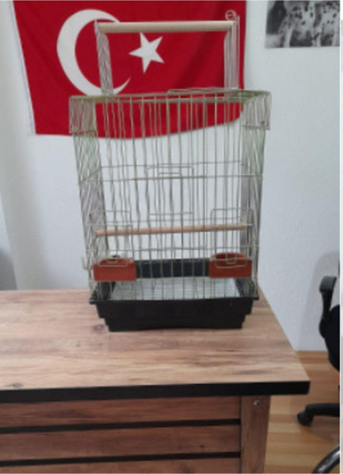 Papağan Kafesi Gold Piriç 60x42x32 Üstü Açılır Tünekli