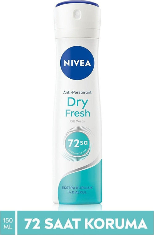 Kadın Sprey Deodorant Dry Fresh, 48 Saat Anti-Perspirant Koruma (150 ml)