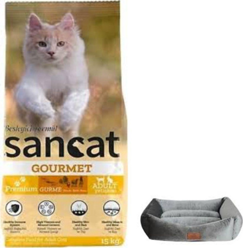 Premium Gurme Yetişkin Kedi Maması 15 Kg,Mini Small Gri Yatak
