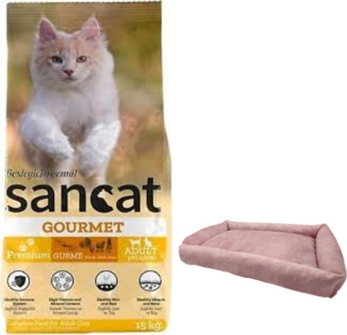 Premium Gurme Yetişkin Kedi Maması 15 Kg,Mini Small Pembe Yatak
