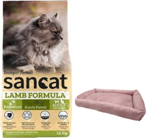 Premium Kuzulu Yetişkin Kedi Maması 15 Kg,Mini Small Pembe Yatak