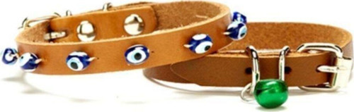 Boncuklu Deri Kedi Ve Küçük Irk Köpek Boyun Tasması