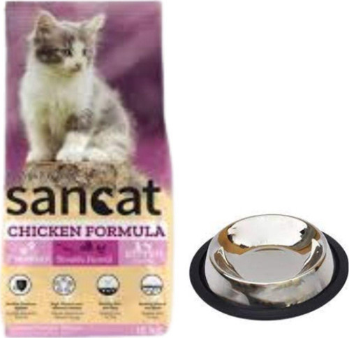 Premium Tavuklu Yavru Kedi Maması 15 Kg,Kaymaz Tabanlı Su Ve Mama Kabı
