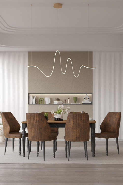 Açılır 160X95 6 Kişilik Salon&Mutfak Masa Takımı - Atlantik Çam