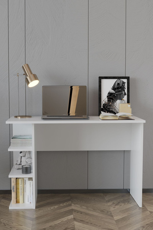 Aris 50X113 Cm Çalışma Masası Bilgisayar Masası Ofis Ders Yemek Masası Beyaz