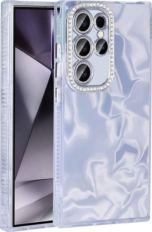 Samsung Galaxy S23 Ultra Kılıf Airbagli Parlak Taş Detay Tasarımlı Zore Esila Kapak