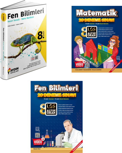 Aydın Yayınları 8.sınıf Beceri Tem. Fen Bil. Soru Bankası & Matematik Ve Fen Bil. 20 Deneme