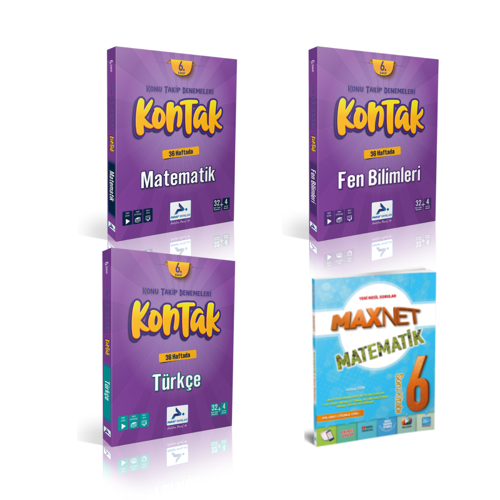 Paraf Yayınları 6.Sınıf Kontak Matematik Fen Bil. Türkçe Deneme & 6.Sınıf Matematik Soru Kitabı