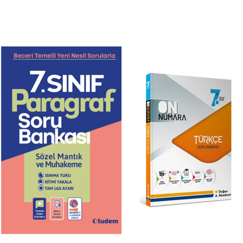 Tudem Yayınları 7.sınıf Parağraf Soru Bankası & On Numara Türkçe Soru Bankası