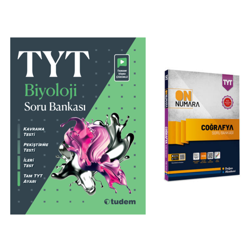 Tudem Yayınları Tyt Biyoloji Soru Bankası & Tyt On Numara Coğrafya Soru Bankası