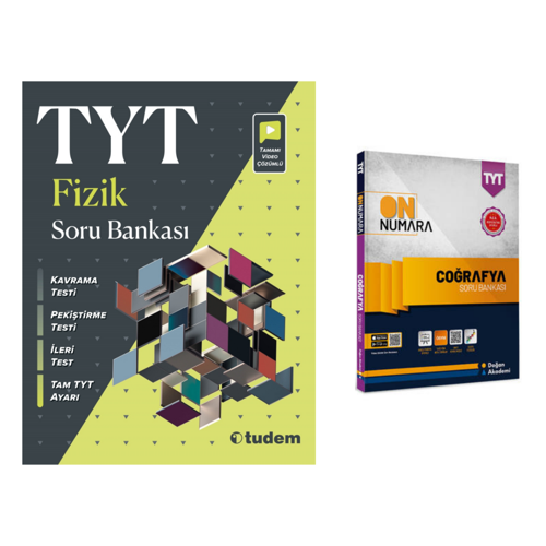 Tudem Yayınları Tyt Fizik Soru Bankası & Tyt On Numara Coğrafya Soru Bankası