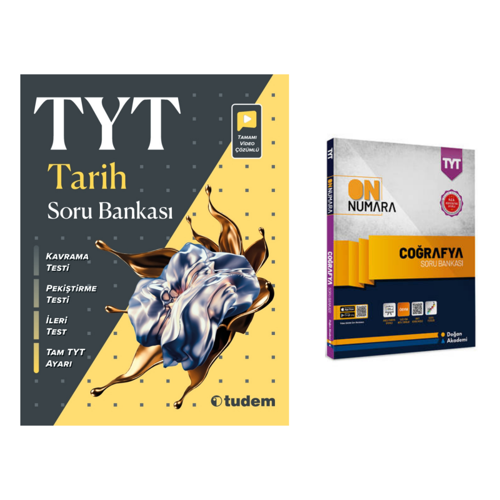Tudem Yayınları Tyt Tarih Soru Bankası & Tyt On Numara Coğrafya Soru Bankası